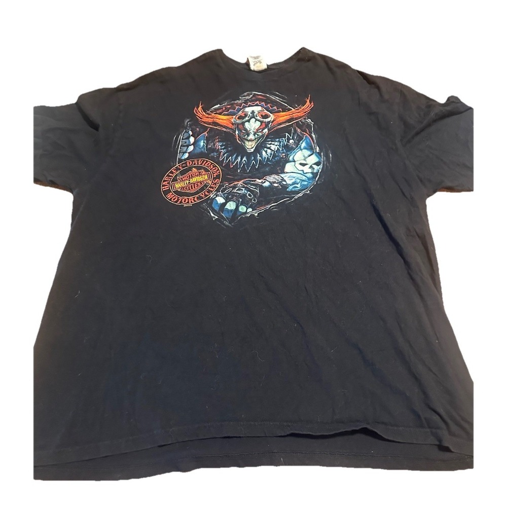 Harley-Davidson Shirt Mens 3XL Black Evil Clown‎ Graphic O'Fallon Illinois 2014
